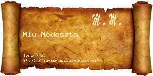 Miu Modeszta névjegykártya